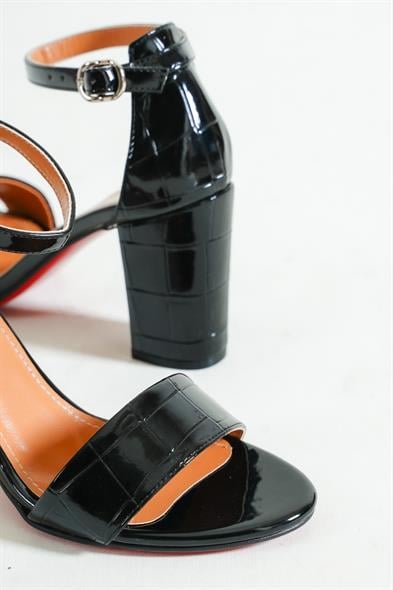Capone Silvy Block Heel Ankle Strap Women Black Sandals image 2