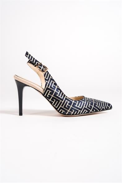 Capone Slingback Mid Heel Soft Padded Insole Women Navy Shoes image 6