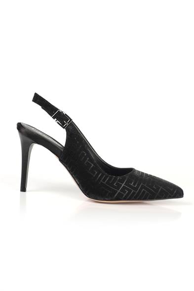 Capone Slingback Mid Heel Soft Padded Insole Women Black Shoes image 3