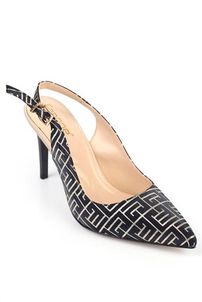 Capone Slingback Mid Heel Soft Padded Insole Women Navy Shoes image 4
