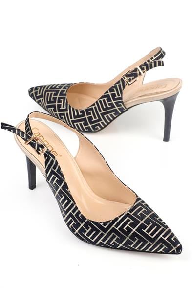 Capone Slingback Mid Heel Soft Padded Insole Women Navy Shoes image 2