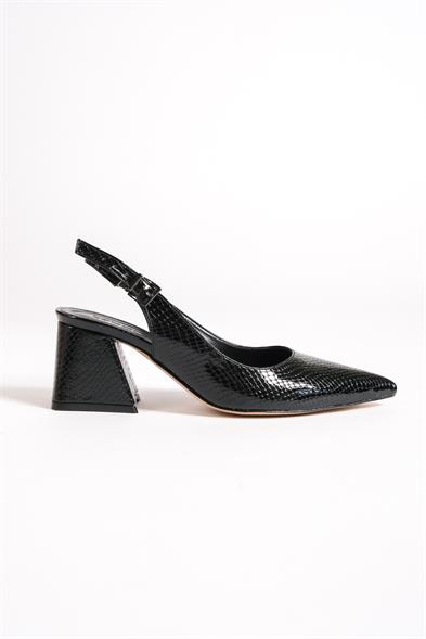 Capone Ruby Soft Padded Insole Women Black Heeled Shoes image 6