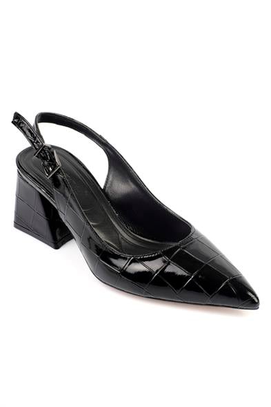 Capone Ruby Soft Padded Insole Women Black Heeled Shoes image 5