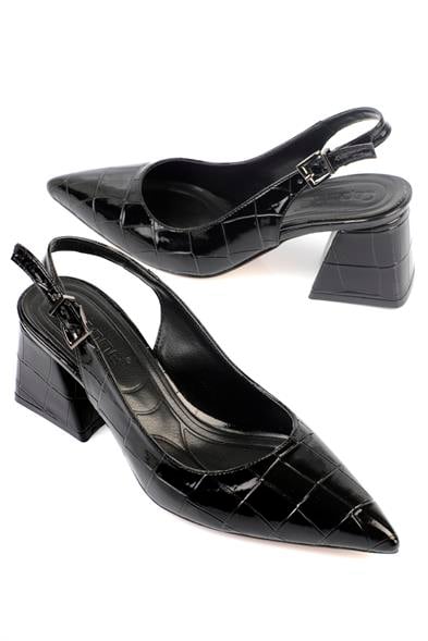 Capone Ruby Soft Padded Insole Women Black Heeled Shoes image 3
