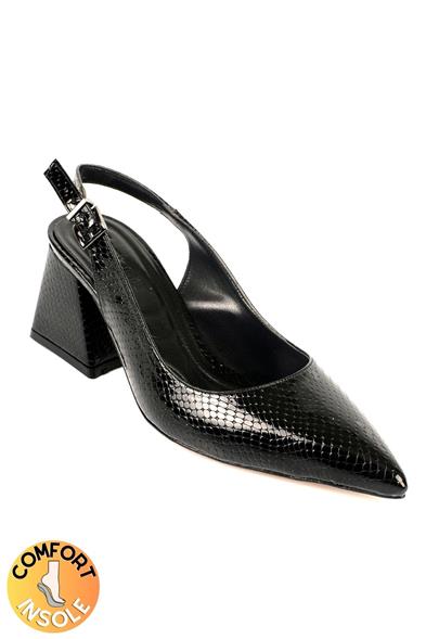 Capone Ruby Soft Padded Insole Women Black Heeled Shoes image 2