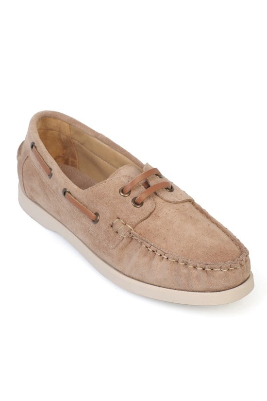 Capone Stephie Genuine Leather Suede Women Sand Boat Shoe Loafer