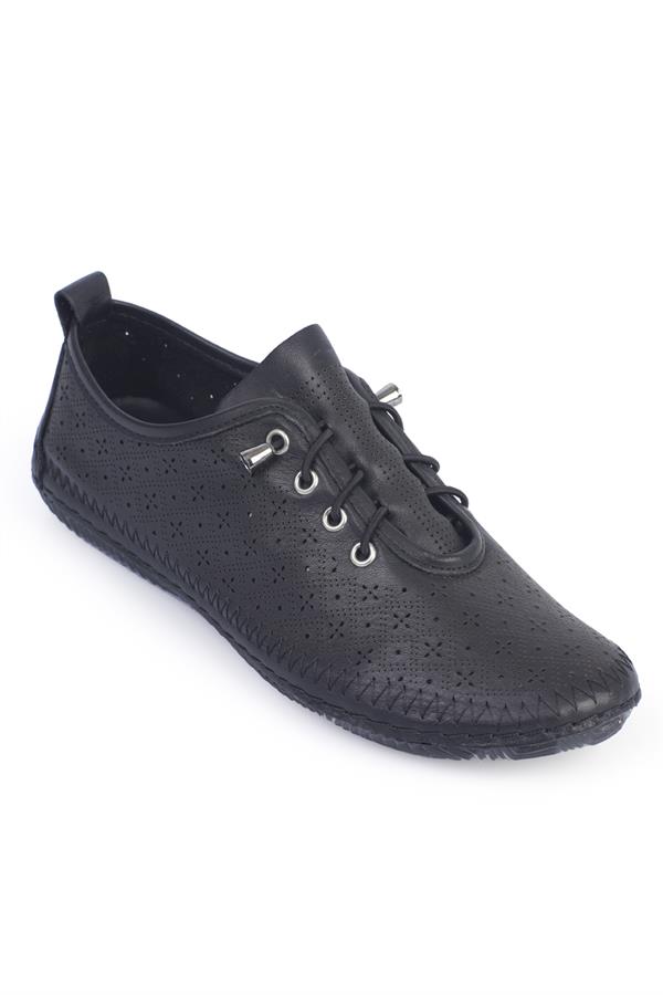 Capone Gwen Stitched Laser Women Black Shoes image 1