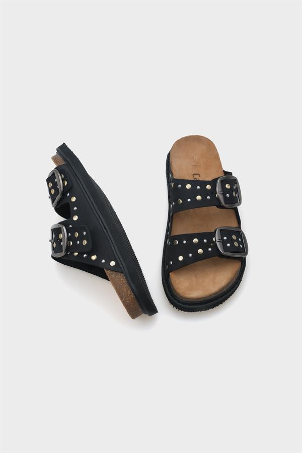 Capone Nicky Studded Leather Women Black Sandals image 5
