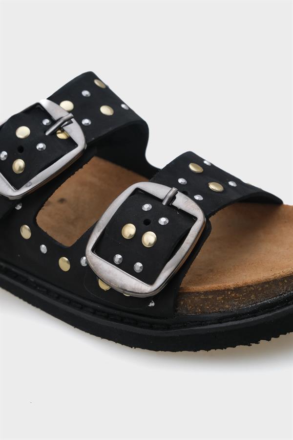 Capone Nicky Studded Leather Women Black Sandals image 2