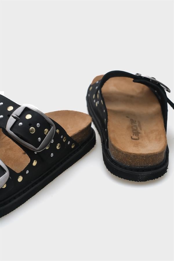 Capone Nicky Studded Leather Women Black Sandals image 4