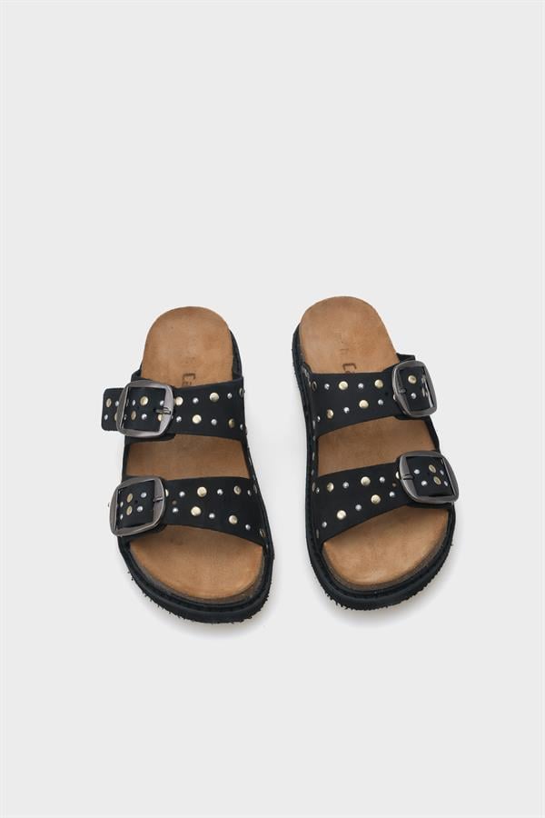 Capone Nicky Studded Leather Women Black Sandals image 6