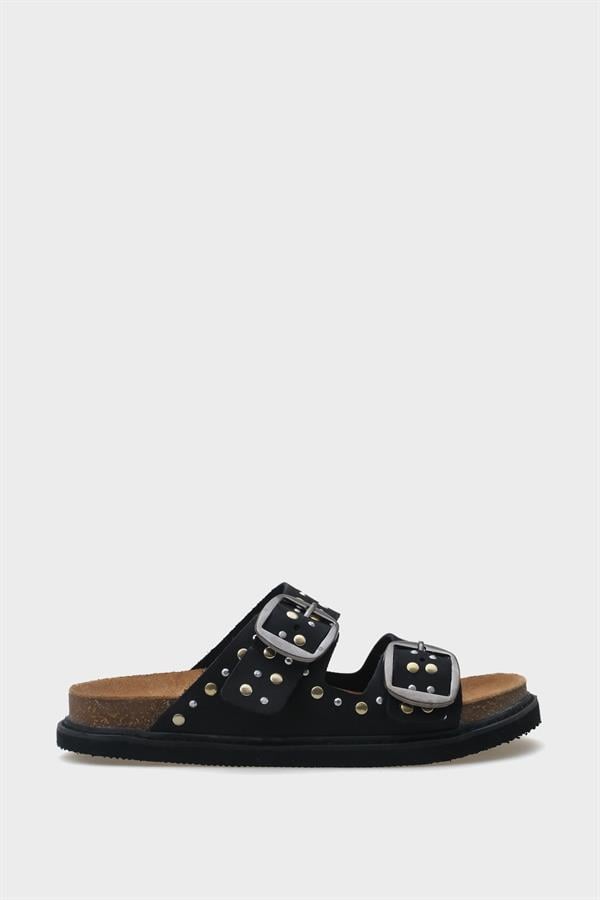 Capone Nicky Studded Leather Women Black Sandals image 1