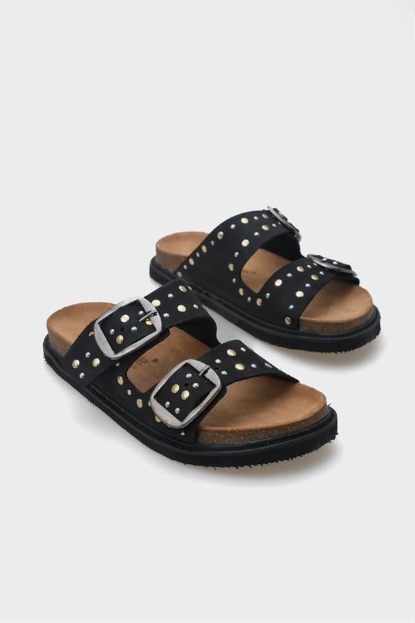 Capone Nicky Studded Leather Women Black Sandals image 3