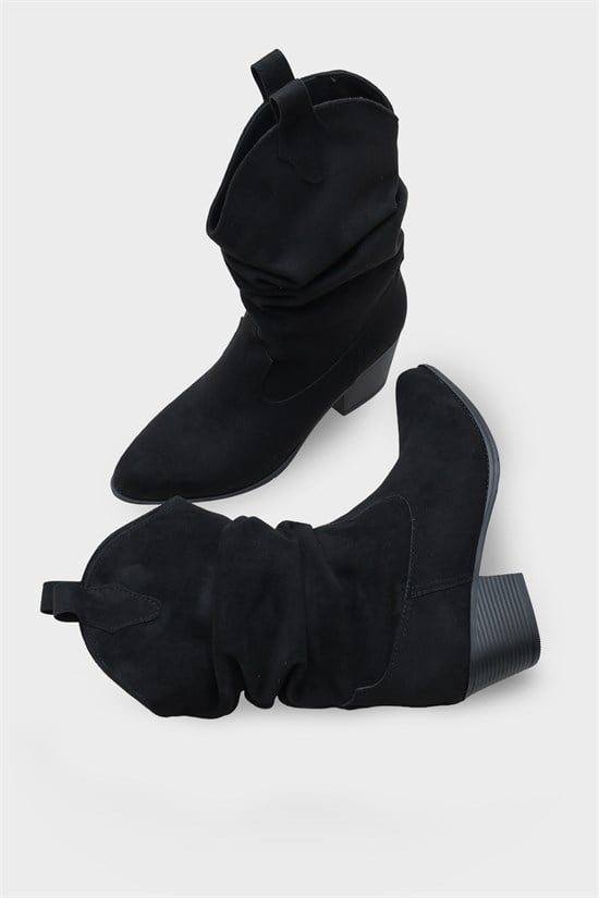 Capone Suede Pull-On Women Sued Black Cowboy Boots image 5