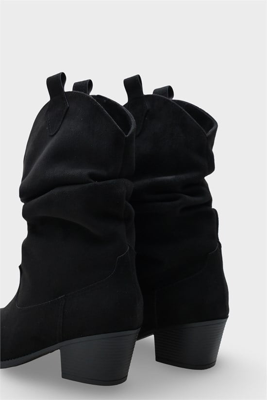 Capone Suede Pull-On Women Sued Black Cowboy Boots image 6