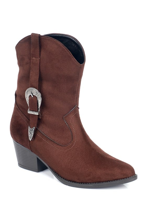 Capone Suede Pull-On Women Sued Brown Cowboy Boots