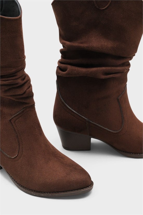 Capone Suede Pull-On Women Sued Brown Cowboy Boots image 4