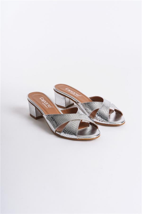 Capone Taya Cross Band Women Silver Sandals image 4