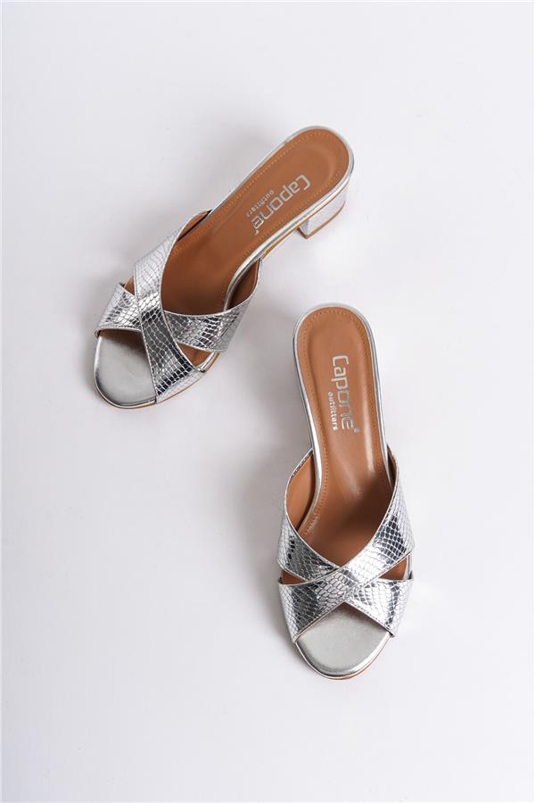 Capone Taya Cross Band Women Silver Sandals image 2