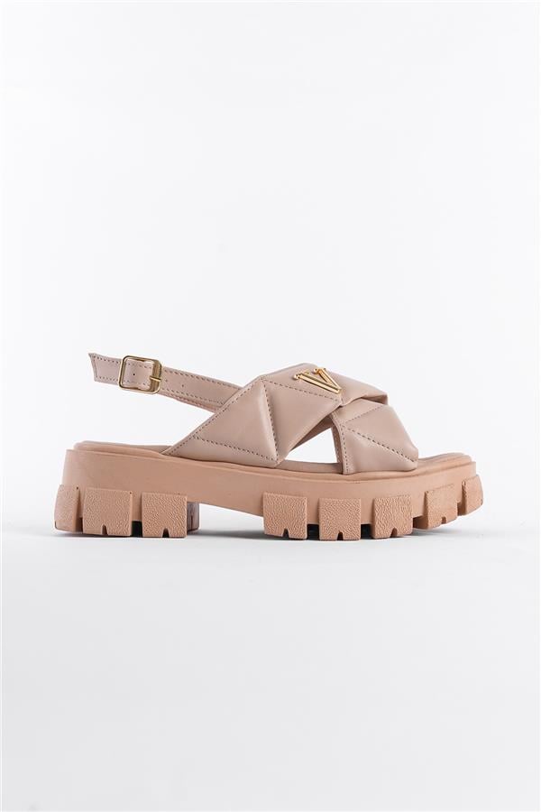 Capone Chiquita Thick Sole Ankle Band Comfort Sole Women Nude Sandals image 2