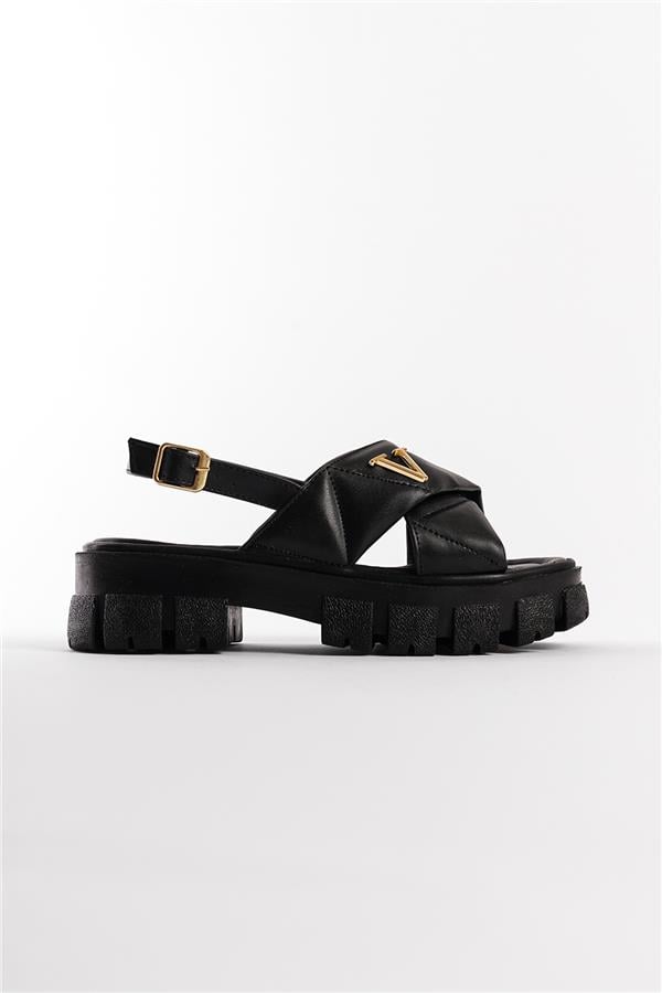 Capone Chiquita Thick Sole Ankle Band Comfort Sole Women Black Sandals image 2