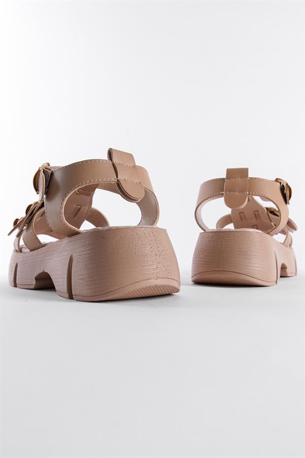 Capone Cherry Thick Sole Ankle Band Comfort Sole Women Nude Sandals image 5