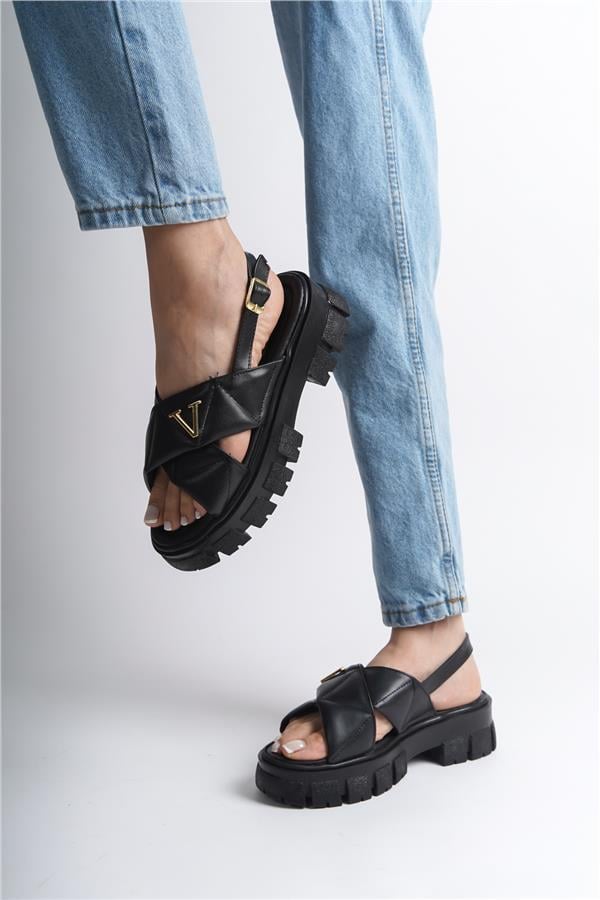 Capone Chiquita Thick Sole Ankle Band Comfort Sole Women Black Sandals image 6