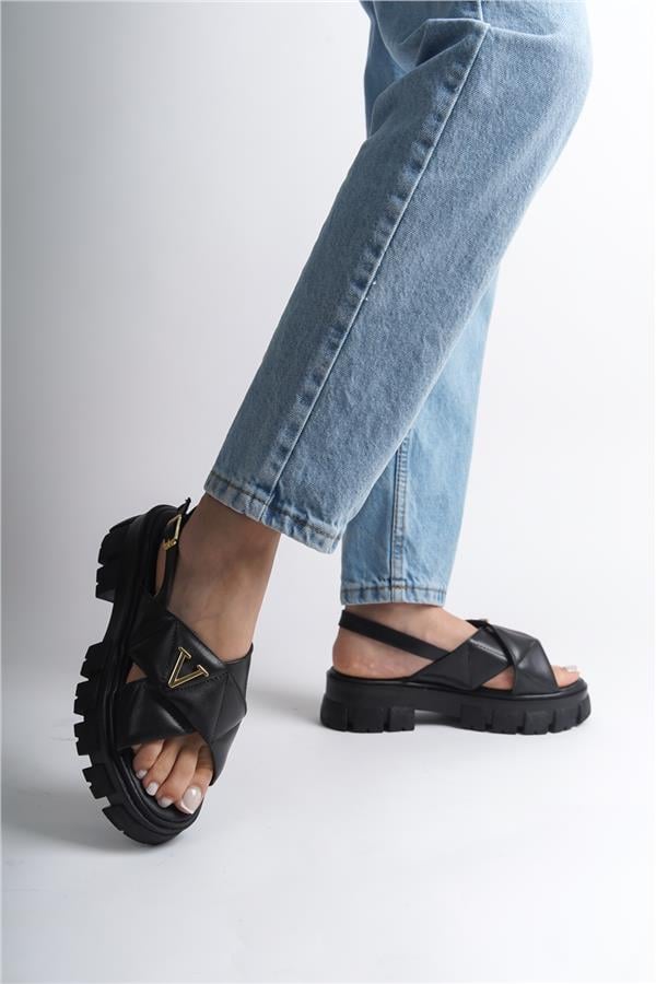 Capone Chiquita Thick Sole Ankle Band Comfort Sole Women Black Sandals image 5
