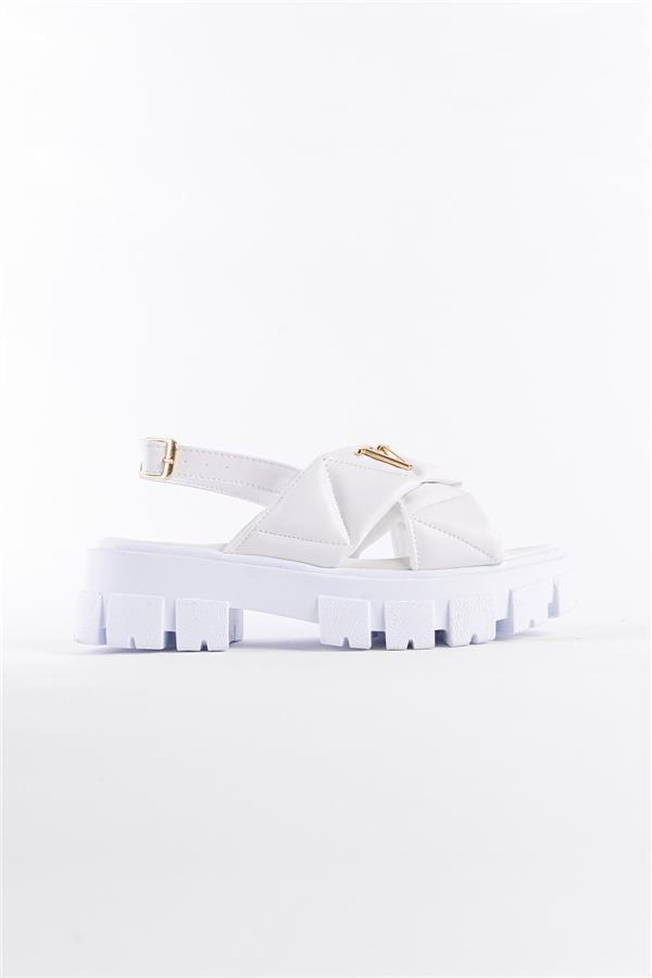 Capone Chiquita Thick Sole Ankle Band Comfort Sole Women White Sandals image 2