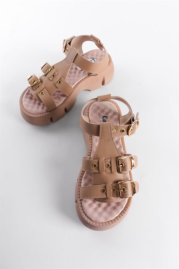Capone Cherry Thick Sole Ankle Band Comfort Sole Women Nude Sandals image 4