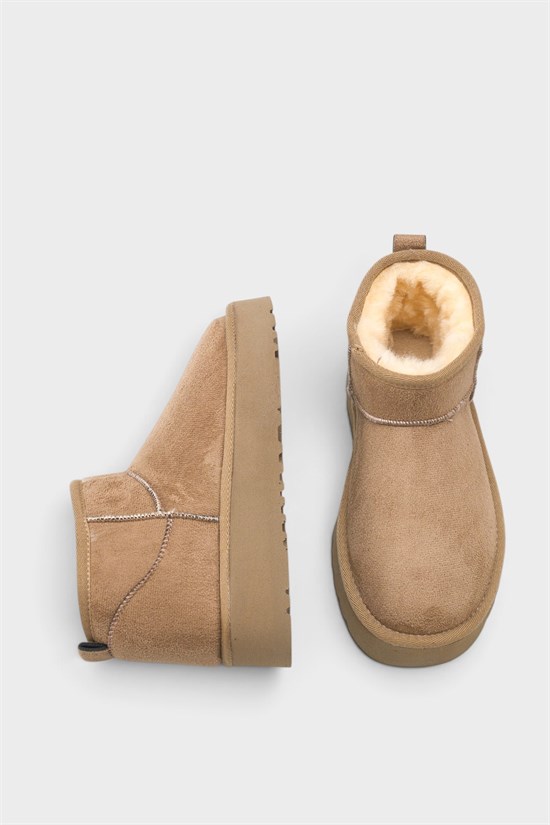 Capone Thick Sole Round Toe Fur Lined Short Woman Boots image 5