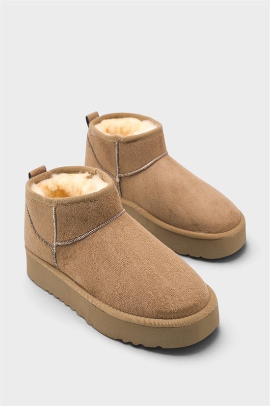 Capone Thick Sole Round Toe Fur Lined Short Woman Boots image 2