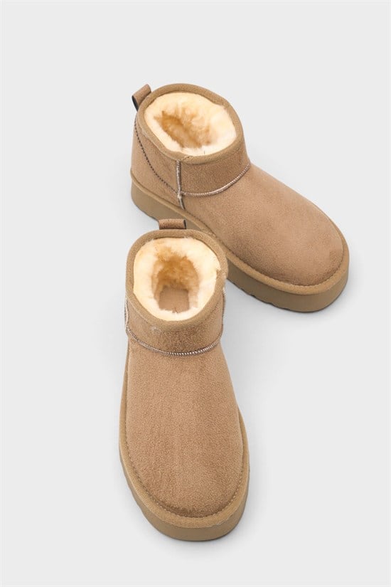 Capone Thick Sole Round Toe Fur Lined Short Woman Boots image 3