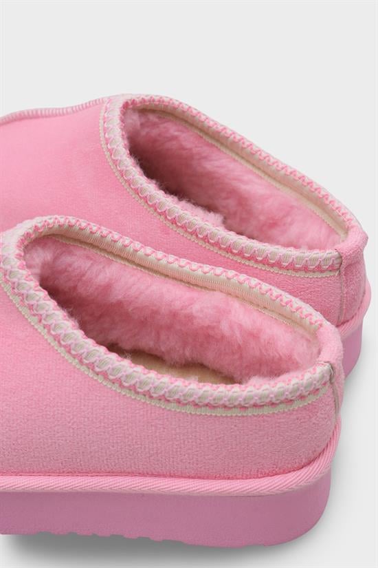 Capone Thick Sole Round Toe Furry Closed Women Pink Sandals image 4
