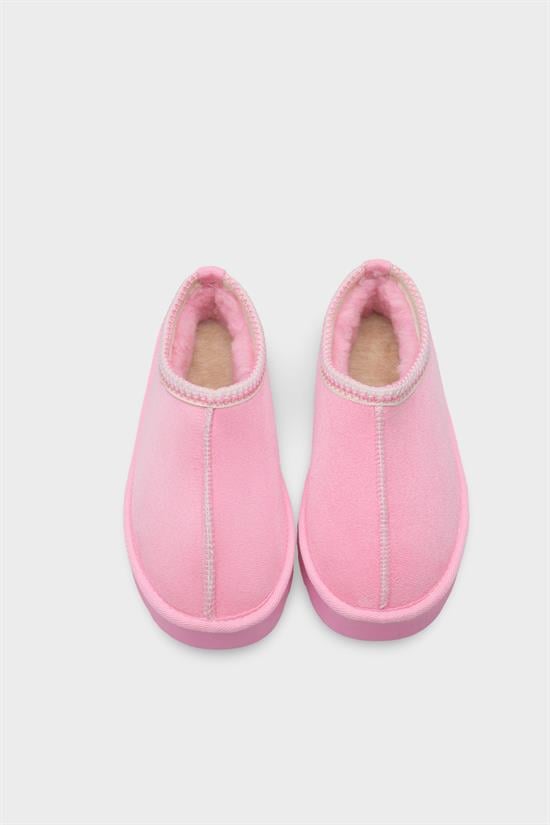 Capone Thick Sole Round Toe Furry Closed Women Pink Sandals image 6