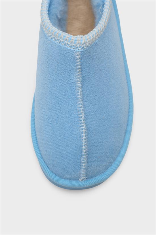 Capone Thick Sole Round Toe Furry Closed Women Baby Blue Sandals image 3