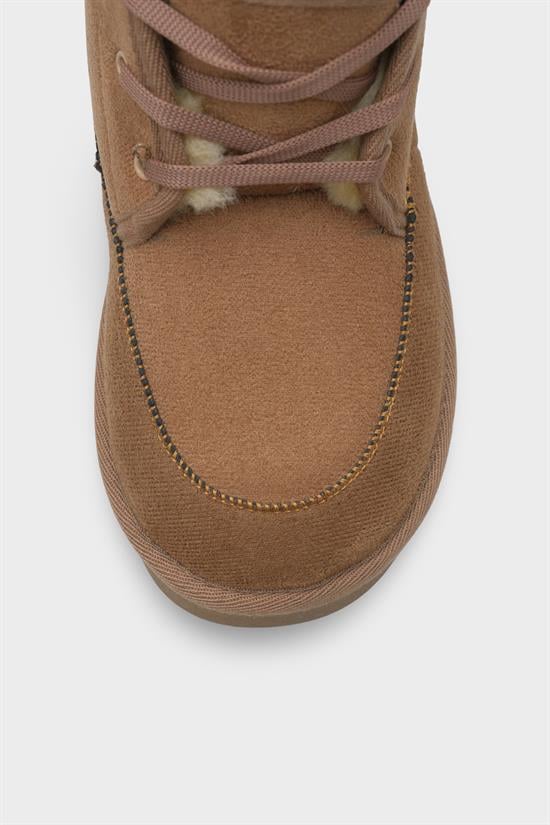 Capone Thick Sole Round Toe Laced Furry Women Mink Boots image 3