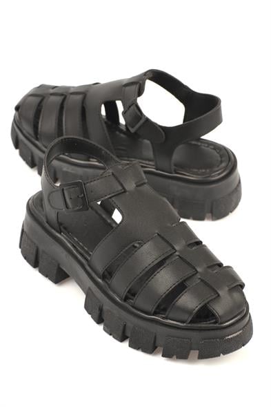Capone Chelsea Pago Thick Soled Gladiator Women Black Sandals image 6