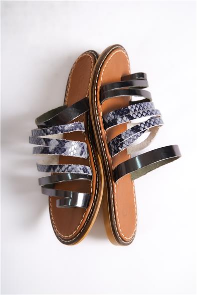 Capone Lyssa Toe Ring Detail Multi Band Women Platinum Leather Sandals image 6