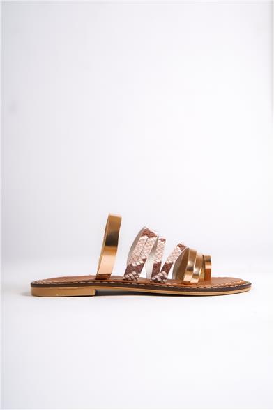 Capone Lyssa Toe Ring Detail Multi Band Women Rose Leather Sandals image 3