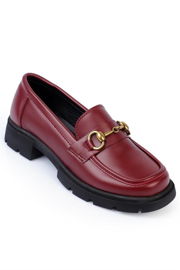 Capone Track Sole Tassel Women Patent Burgundy Loafers