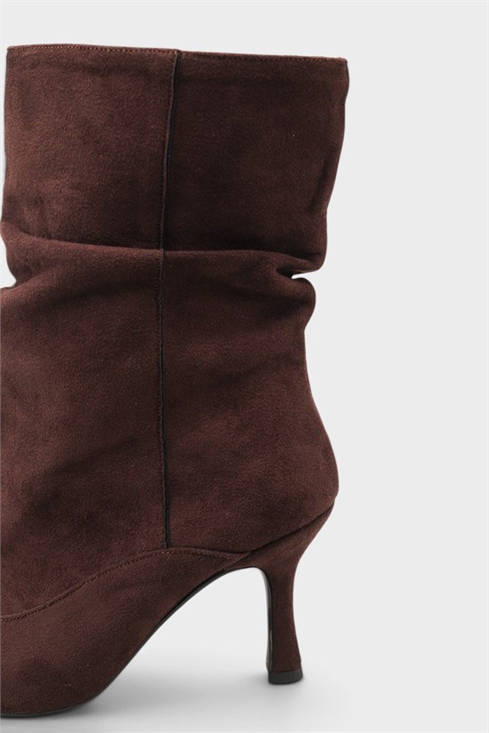 Capone Trixi Pointed Toe Suede Look Women Sued Brown Ankle Boot image 5