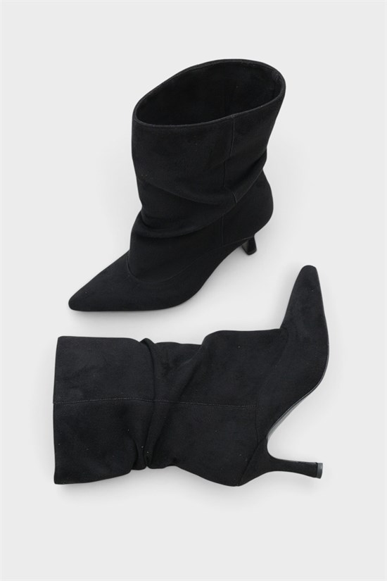 Capone Trixi Pointed Toe Suede Look Women Sued Black Ankle Boot image 5