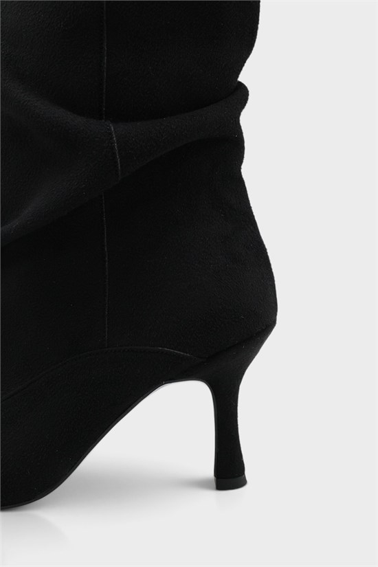 Capone Trixi Pointed Toe Suede Look Women Sued Black Ankle Boot image 6