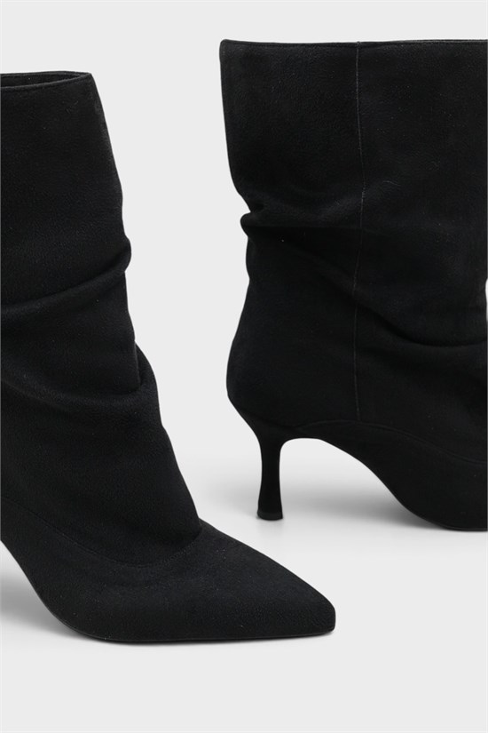 Capone Trixi Pointed Toe Suede Look Women Sued Black Ankle Boot image 3