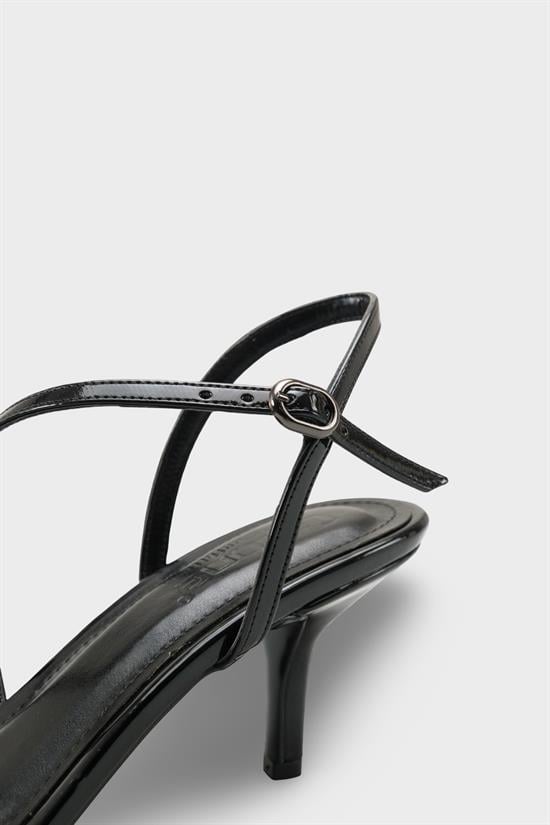 Capone Vanna Round Toe Band Mid Heel Patent Look Elegant Women Patent Black Shoe image 5