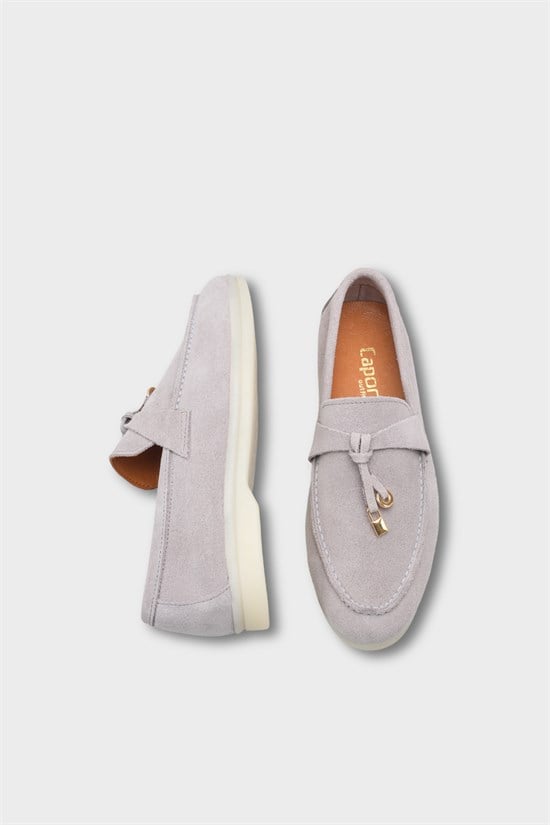 Capone Vikki Genuine Leather Women Light Grey Loafer image 5