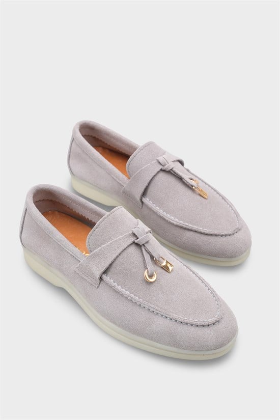 Capone Vikki Genuine Leather Women Light Grey Loafer image 2