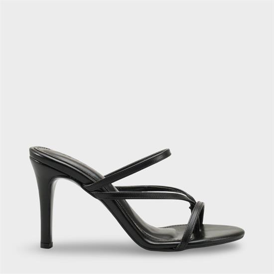 Capone Vinnie Round Toe Mid Heel Toe Post Elegant Women Black Sandal image 2
