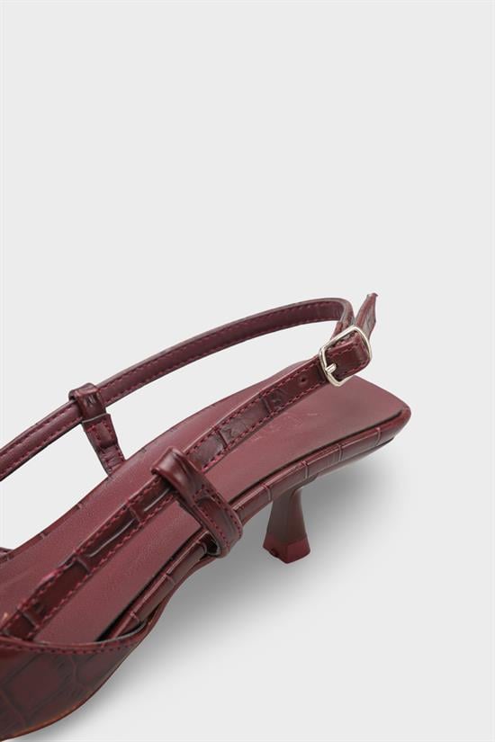 Capone  Vitoria Pointed Toe Mid Heel Square Back Slingback Women Burgundy Shoe image 5